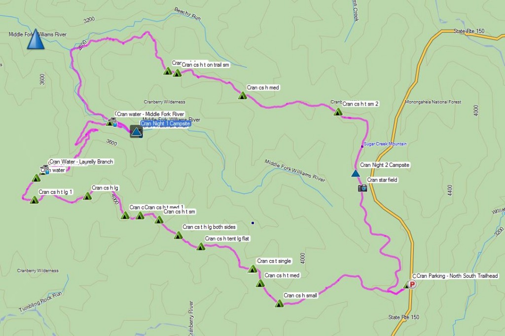 Overview of the route I took. Recorded with my Garmin Oregon 650 GPS.