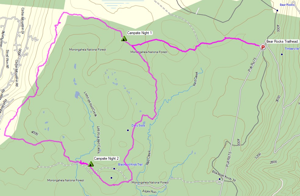 dolly sods backpacking - Dolly SoDs Fall Backpacking Loop Route Overview